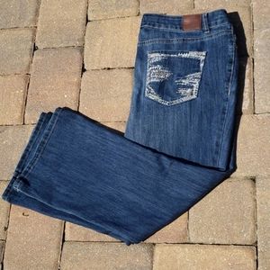 Maurices embroidered bootcut mid rise denim